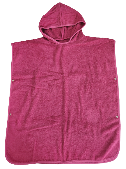 Custom promotional terry cloth beach ponchos are personalized hooded garments made from absorbent terry cloth material, ideal for beachgoers and promotional giveaways.